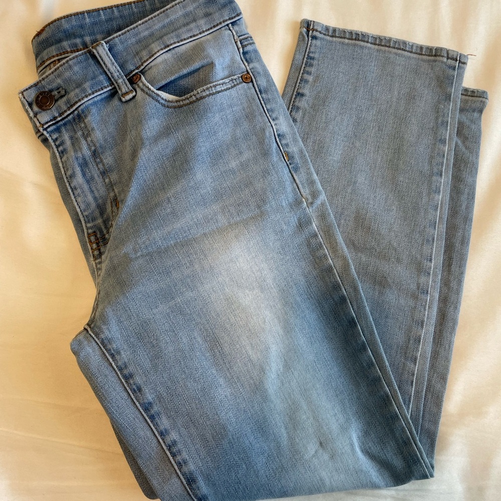 Classic Blue Talbots straight crop Denim Jeans